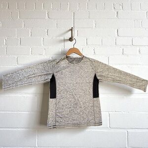 Real Essentials Men's Long Sleeve Tee in Heather Gray and Black